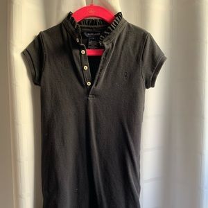 Ralph Lauren black pique with taffeta ruffle skirt and collar. Size 6 girl dress
